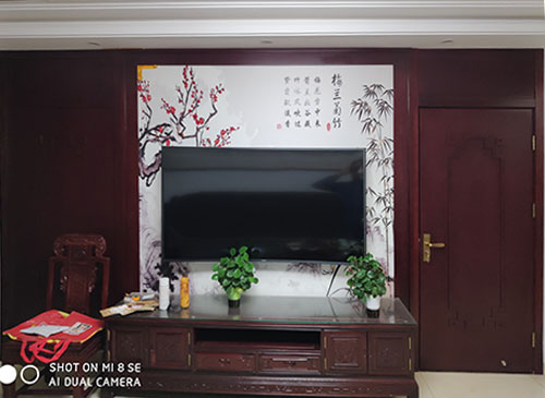 屏山中式家庭装修电视柜效果展示
