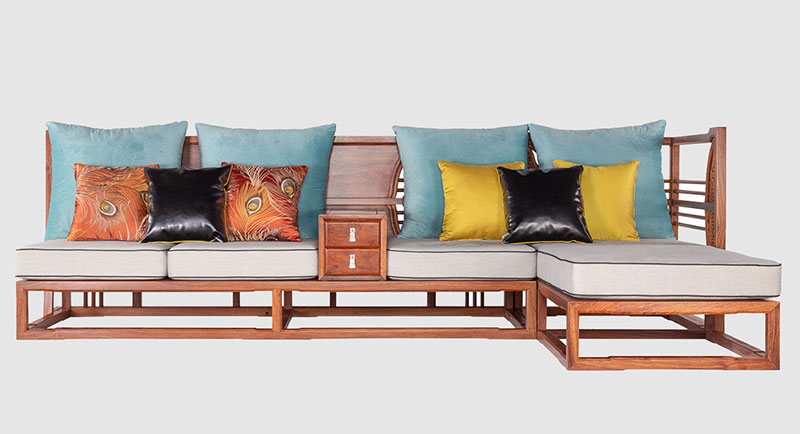 屏山中式家居装修实木沙发组合家具效果图